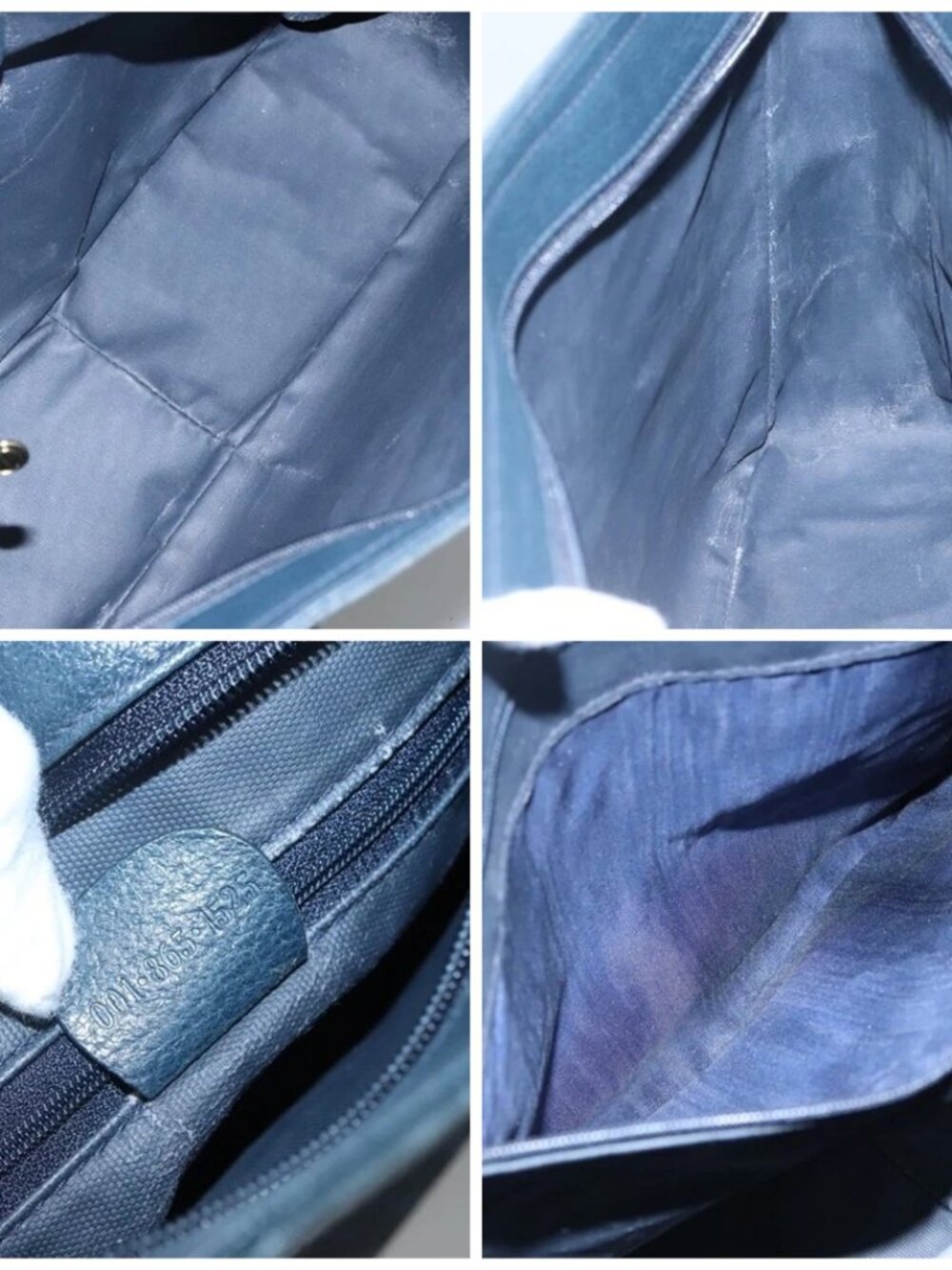 GUCCI Tote Bag Canvas Navy Gold 001 865 1525 - Picture 14 of 15